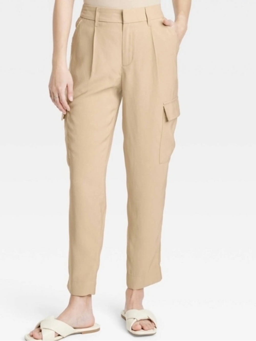 a new day Beige Cargo Ankle Pants